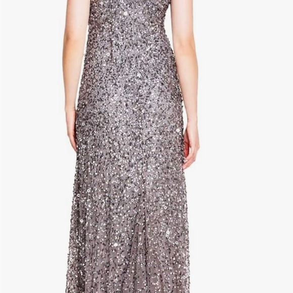 Adrianna Papell Cap Sleeve Sequin Gown Size 2 - Picture 3 of 6